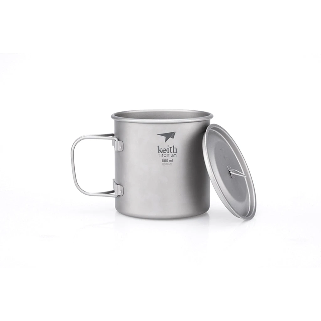 Single-Wall Titanium Mug With Lid - 3204 3 Single-Wall Titanium Mug With Lid - 3204